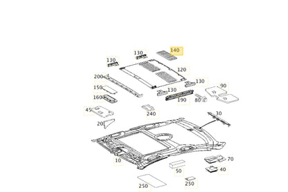 NEW Mercedes-Benz W215 CL W211 W209 INTERIOR SUNROOF GRILLE A21178406447F94 OEM