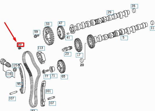new mercedes-benz ml w163 engine timing chain link a0009973198 original
