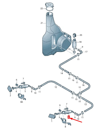 NEW VOLKSWAGEN CRAFTER 2F MK1 HEADLIGHT WASHER LIFT CYLINDER 2E0955181B