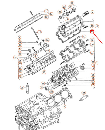 NEW AUDI A4 B7 CYLINDER HEAD COVER GASKET SEAL CYLINDERS 4-6 059103483M ORIGINAL