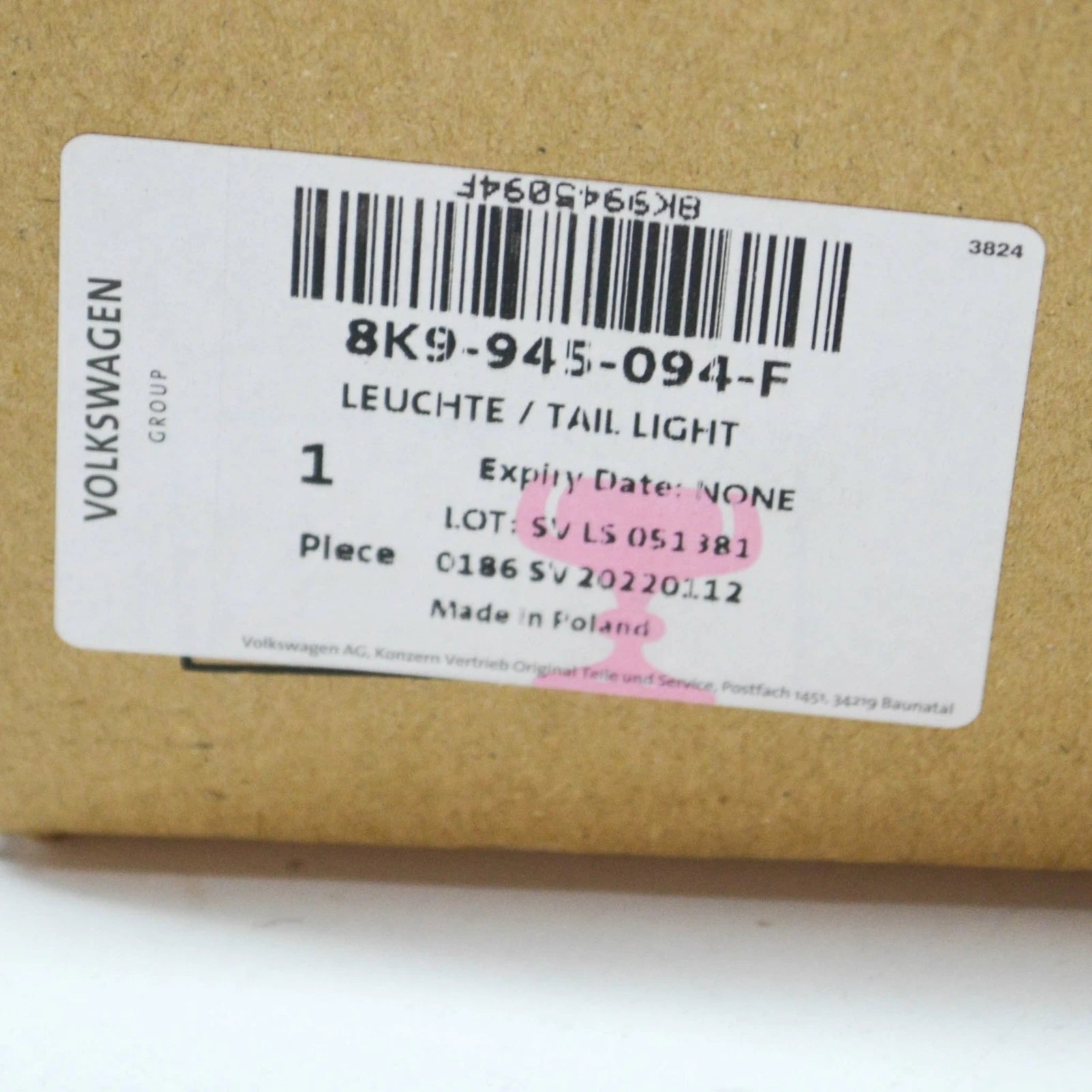 NEW AUDI A4 ALLROAD B8 REAR RIGHT TAILLIGHT LED LAMP 8K9945094F ORIGINAL