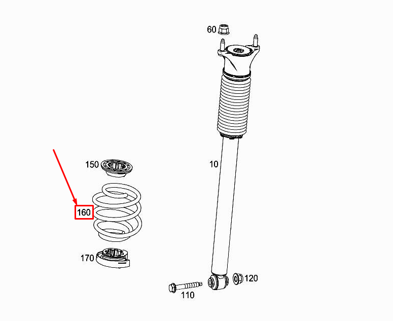 new mercedes-benz a w177 rear coil spring a2473240404 original