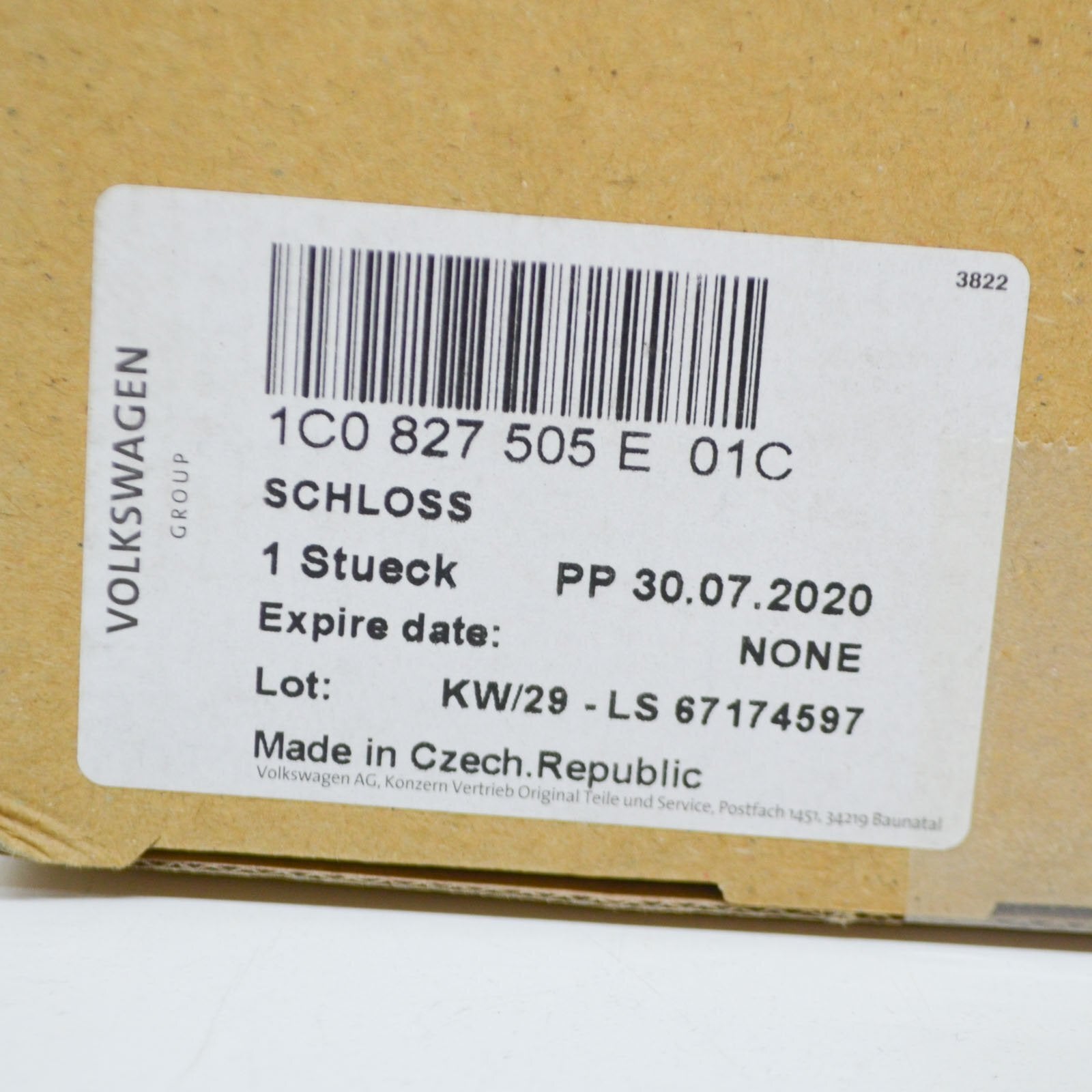 NEW VOLKSWAGEN BEETLE 9C1 TRUNK LID LOCK 1C0827505E01C 1C0827505E 01C ORIGINAL