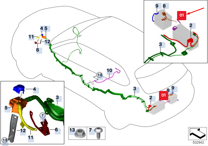 new bmw x5 f15 negative battery cable 61127854142 7854142 original