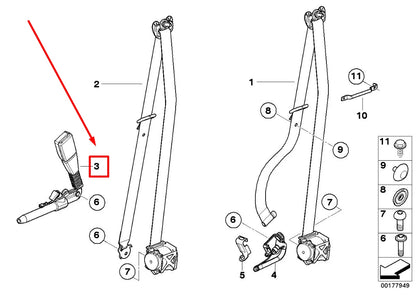 NEW BMW X6 E71, E72 FRONT RIGHT SEAT BUCKLE 72117295964 7295964 ORIGINAL
