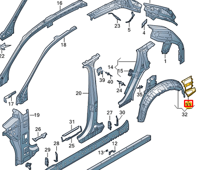 NEW AUDI Q8 4MN REAR LEFT SIDE PANEL CONNECTING PLATE 4M8809347A ORIGINAL