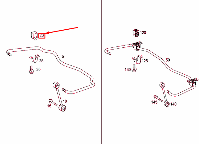 NEW MERCEDES-BENZ VITO W639 REAR TORSION BAR RUBBER BUSHING A6393261081 ORIGINAL