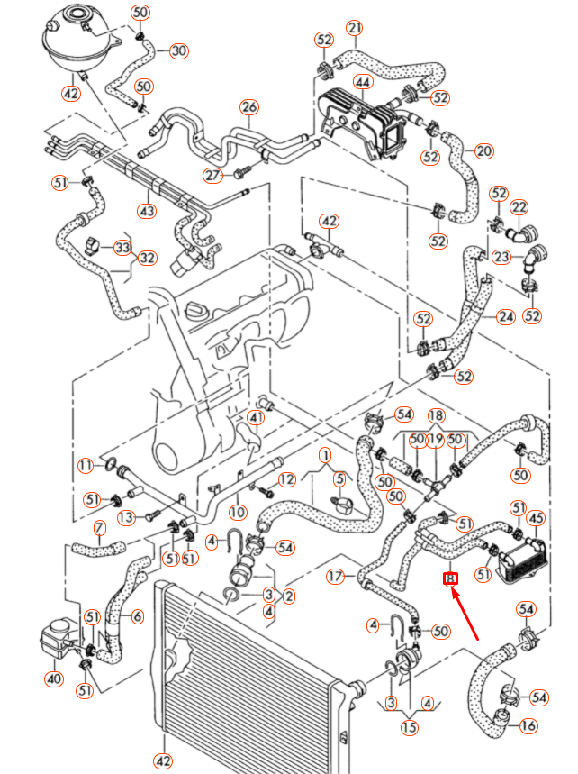 NEW AUDI A3 8P ENGINE COOLANT HOSE 1K0121086AD ORIGINAL
