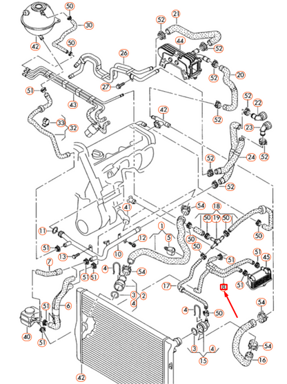 NEW AUDI A3 8P ENGINE COOLANT HOSE 1K0121086AD ORIGINAL
