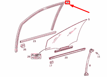 NEW MERCEDES-BENZ E W210 FRONT LEFT DOOR WINDOW GUIDE RAIL A2107250925 ORIGINAL