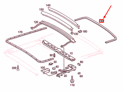 NEW MERCEDES-BENZ G W463 SLIDING LIFTING ROOF PAD A1236820197 ORIGINAL