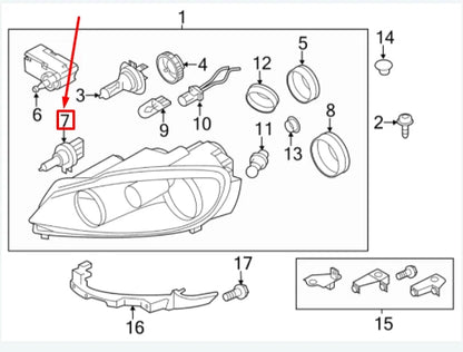 NEW VW GOLF MK7 H15 HALOGEN BULB N10733301 ORIGINAL