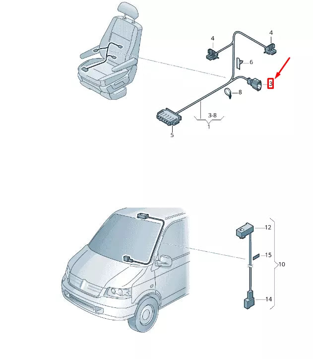 NEW VW TRANSPORTER VI T6 FLAT CONNECTOR HOUSING 2 PIN 1J0972712 ORIGINAL