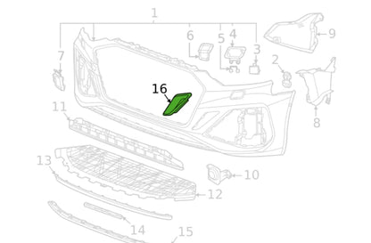 NEW AUDI RS5 FRONT CENTER RIGHT AIR DUCT TRIM 8W6807158A ORIGINAL