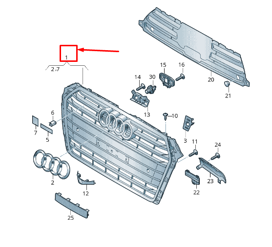 new audi a4 avant b9 radiator grille 8w0853651cb rp5 8w0853651cbrp5 original