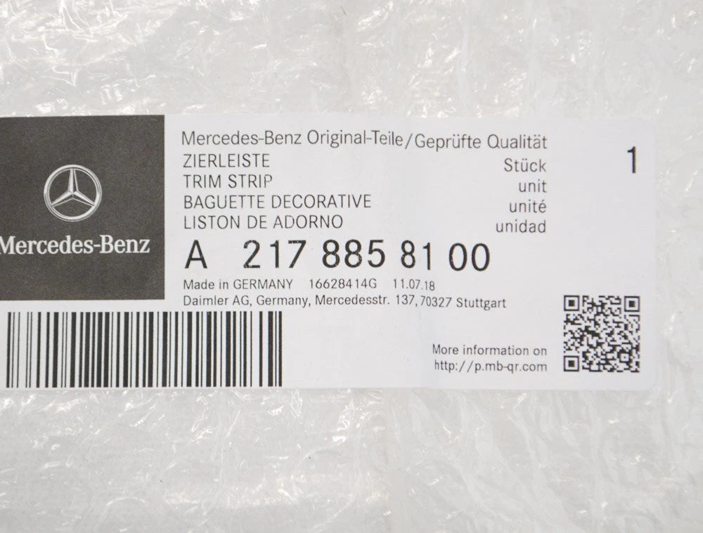 NEW MERCEDES-BENZ S C217 FRONT BUMPER LEFT CHROME MOULDING A2178858100 ORIGINAL