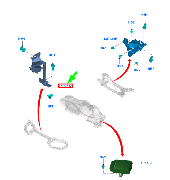 new ford focus mk3 automatic headlamp levelling sensor/bracket 1704658 original