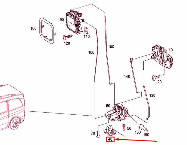 NEW MB VITO W447 REAR PANEL DOORS TAILGATE LOCKING BRACKET A6397400032 ORIGINAL