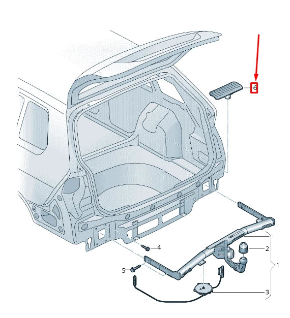 NEW VW GOLF SPORTSVAN MK7 TOW HITCH BOWDEN CABLE LEVER 510803847A ORIGINAL