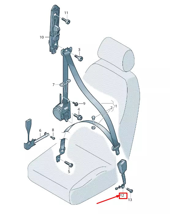NEW VW SHARAN 7N FRONT RIGHT SEAT BELT BUCKLE LHD 5N0857756JQVZ
