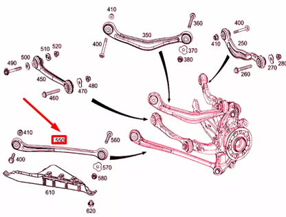 NEW MB S W222 REAR AXLE SUSPENSION RIGHT PUSHING STRUT A2223500229 ORIGINAL
