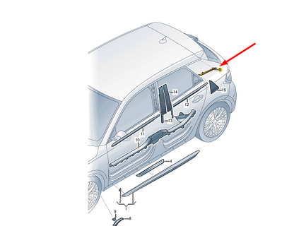 NEW AUDI A1 SPORTBACK GBA LEFT C-PILLAR TRIM 82G853377AGRU ORIGINAL