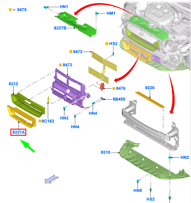 new ford galaxy mk3 cd390 front lower air deflector em2b-8314-be 2018507