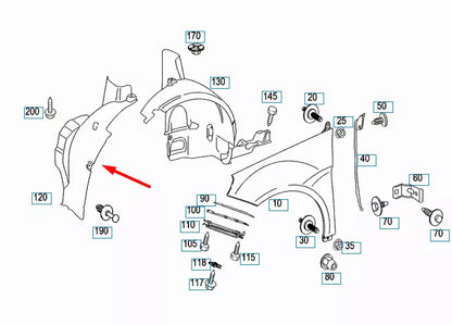 NEW MERCEDES-BENZ B-CLASS W245 FRONT RIGHT ARCH LINER FRONT PART A1696982630