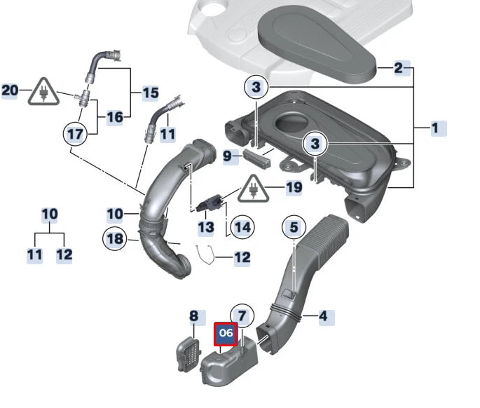 NEW BMW 5 F10 AIR INTAKE CHANEL 13718591020 8591020 ORIGINAL