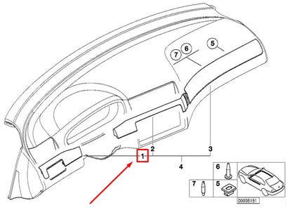 NEW BMW 3 E46 LEFT DASHBOARD DECORATIVE STRIP 51458234729 8234729 ORIGINAL