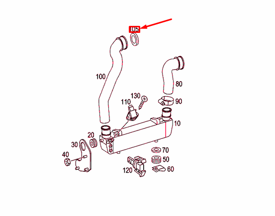 NEW MERCEDES-BENZ E W211 INTERCOOLER PIPE SEAL A0289974748 ORIGINAL