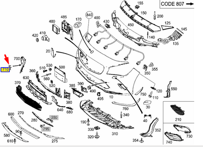 NEW MERCEDES-BENZ CLA C117 AMG FRONT SPOILER END COVER A1178858800 ORIGINAL