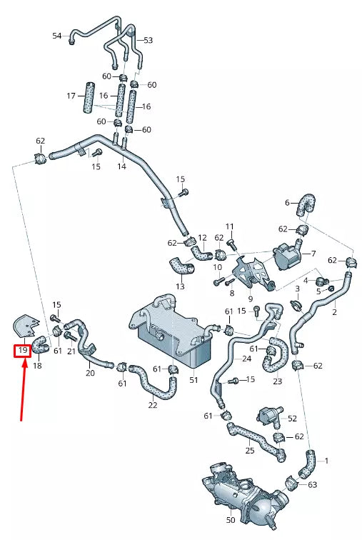 NEW AUDI RS7 SPORTBACK 4G RIGHT COOLANT HOSE HEAT RESISTANT 4H0121092