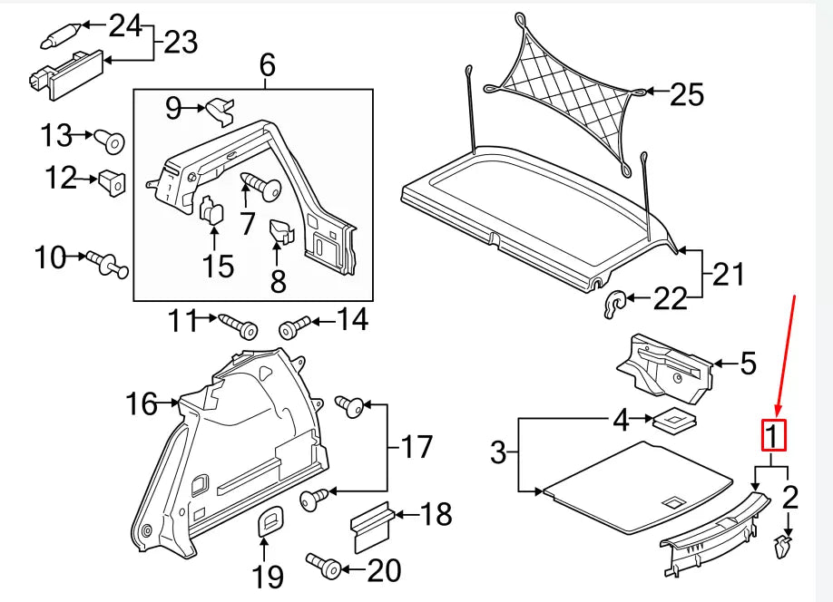 NEW VW GOLF VII 5G MK7 REAR LOCK CARRIER TRIM 5GM86345982V ORIGINAL