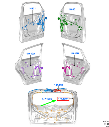 new ford galaxy mk3 liftgate wire assy 1922098 original