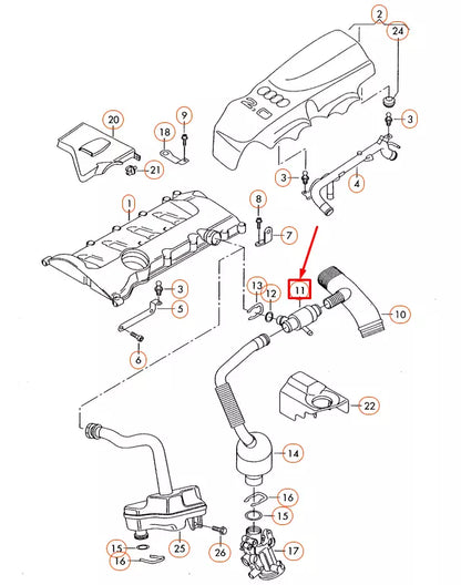 NEW AUDI A4 B7 BREATHER VALVE 06B103235Q