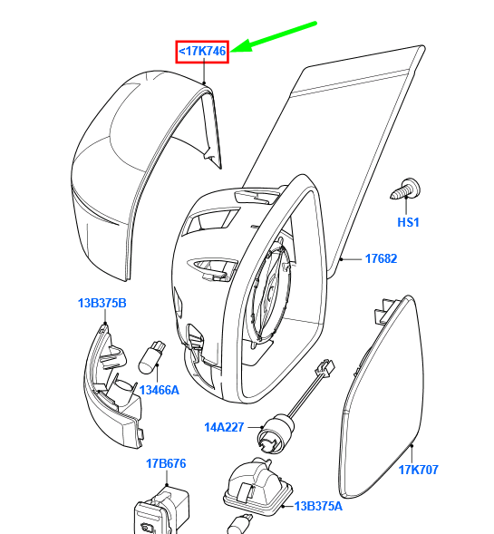 new ford focus mk2 front left door mirror cover 1539409 original