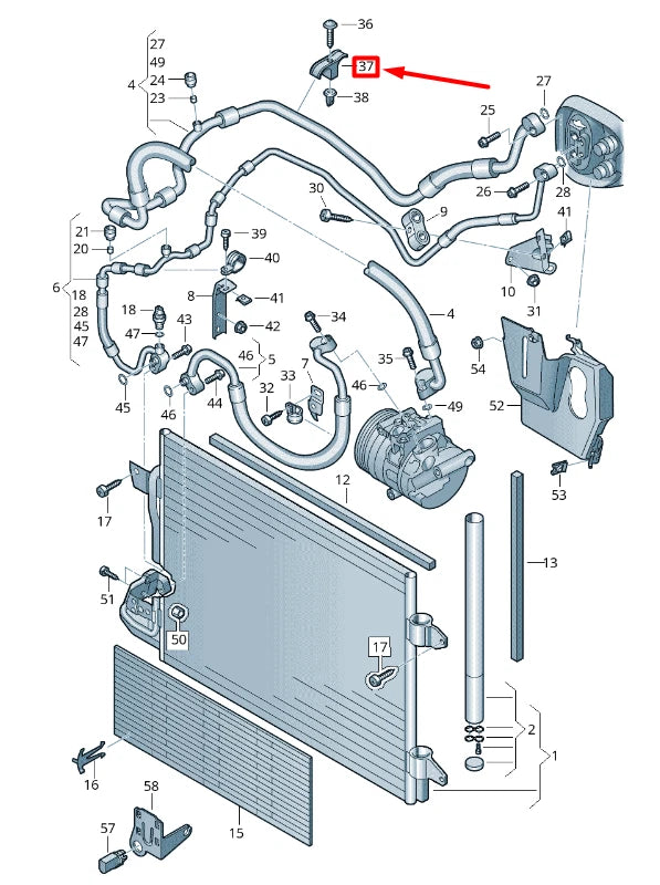 NEW VOLKSWAGEN CADDY 2K MK3 AC REFRIGERANT HOSE DUAL CLIP 1J0820774A