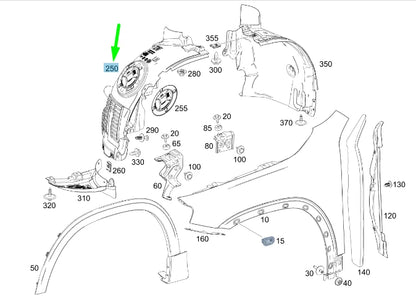 NEW MB GLB X247 FRONT LEFT WHEEL ARCH LINER FRONT PART A2478840300 ORIGINAL