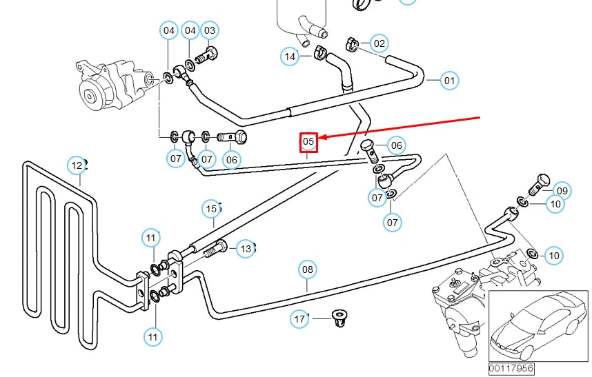 NEW BMW M5 E39 PRESSURE HOSE ASSEMBLY RHD 32412229217 2229217 ORIGINAL