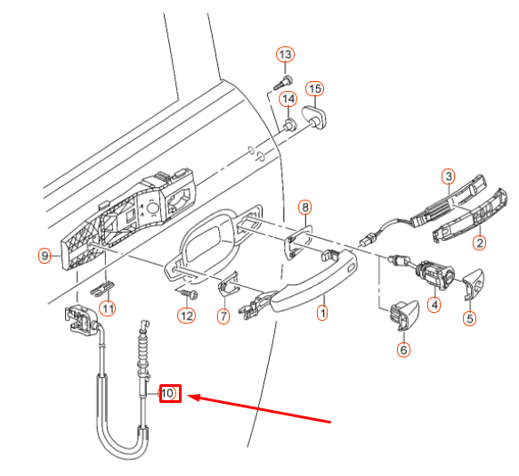 NEW AUDI A3 8V FRONT DOOR BOWDEN CABLE 5N0837017D ORIGINAL