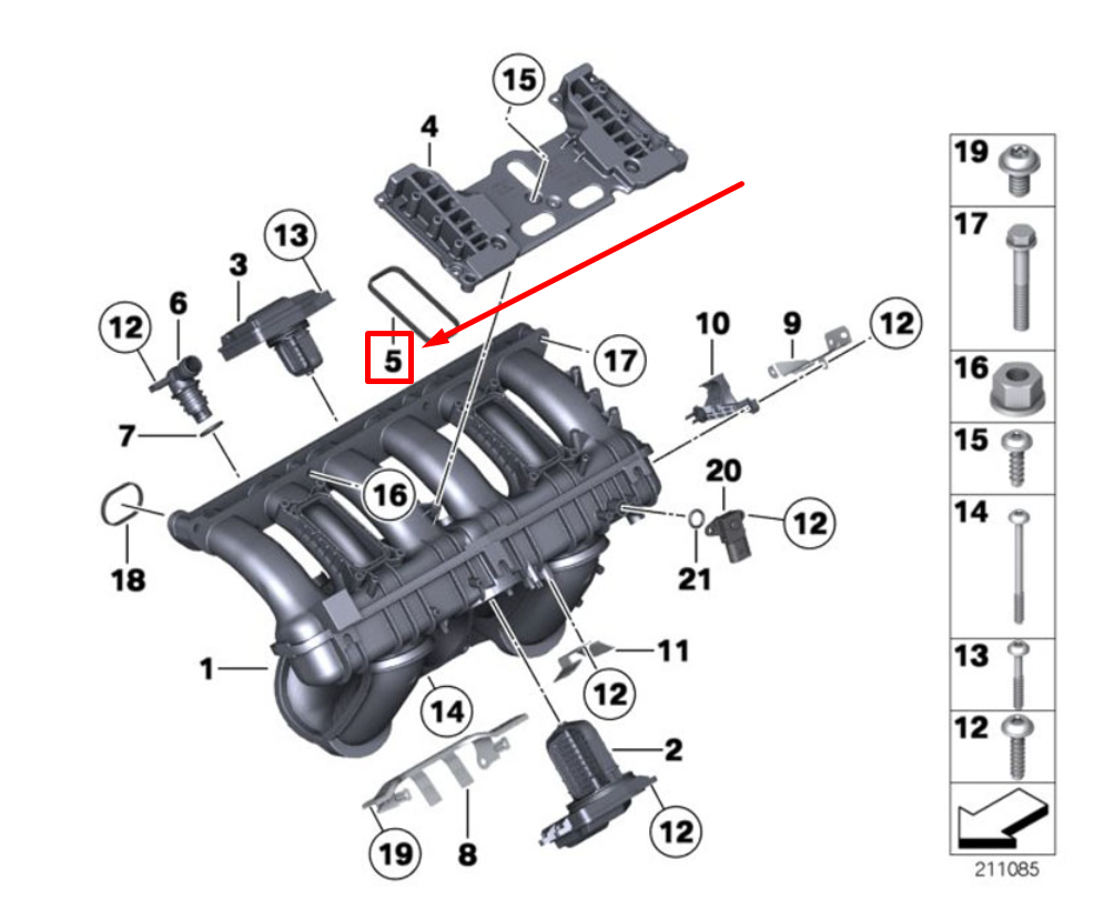 new bmw x3 f25 engine intake manifold gasket 11617584528 7584528 original