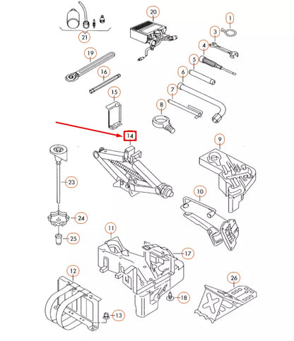 NEW VOLKSWAGEN TOUAREG 7L LIFT JACK 7L6011031B