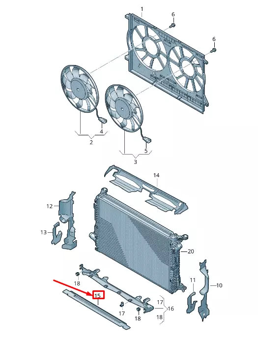NEW AUDI RSQ8 LOWER ENGINE RADIATOR AIR GUIDE 4M8121293