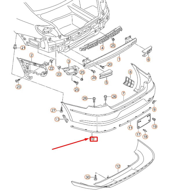 NEW VOLKSWAGEN CC REAR BUMPER RIGHT HIGH CHROME TRIM 3C8807460B2ZZ ORIGINAL