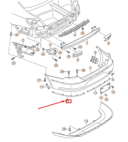 NEW VOLKSWAGEN CC REAR BUMPER RIGHT HIGH CHROME TRIM 3C8807460B2ZZ ORIGINAL