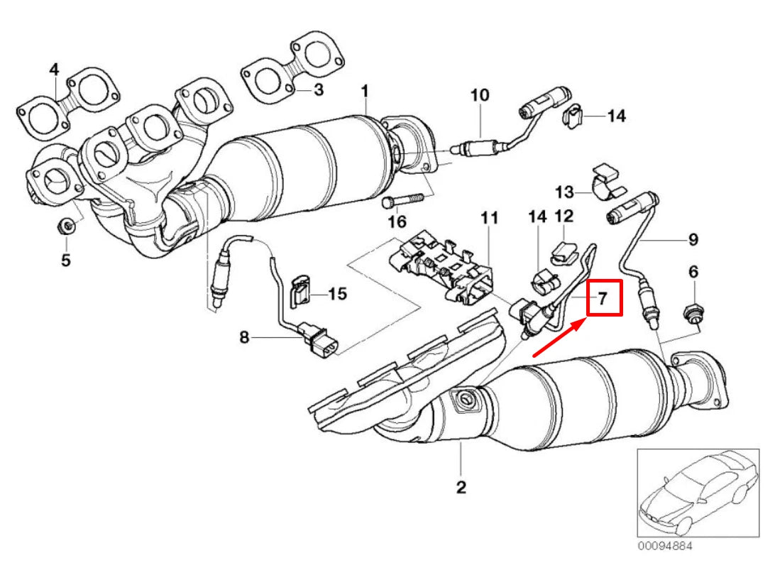 NEW BMW 7 E65, E66, E67 LAMBDA OXYGEN SENSOR 11787516149 7516149 ORIGINAL