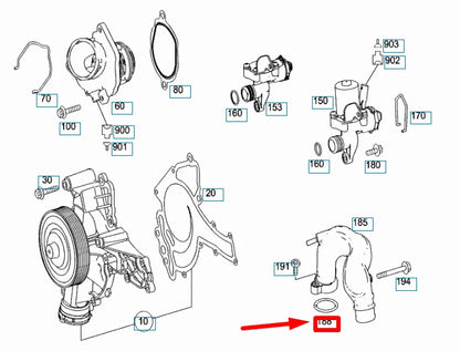 NEW MERCEDES-BENZ CLK C209 ENGINE COOLANT OUTLET GASKET A0139972745 ORIGINAL
