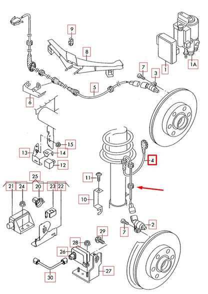 NEW AUDI A3 2003 FRONT LEFT SPEED SENSOR WIRING HARNESS 1J0927903R