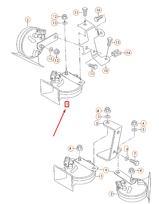 NEW AUDI A3 8L LOW TONE FANFARE 3B0951221 ORIGINAL